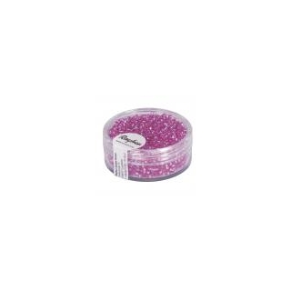 Rocailles, 2 mm ø, avec garniture argen rose fonce