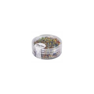 Rocailles, 2 mm ø, avec garniture argent assorties