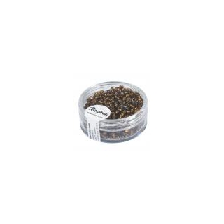 Rocailles,2,6 mm ø,av.garniture d'argen brun fonce