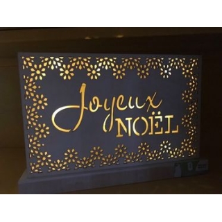 LAMPE BOIS JOYEUX NOEL